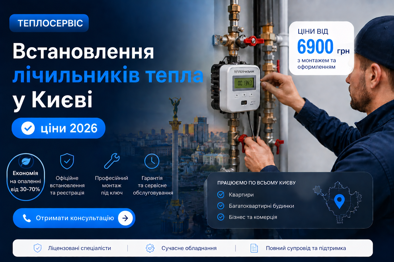 Встановлення лічильників тепла ЦІНИ