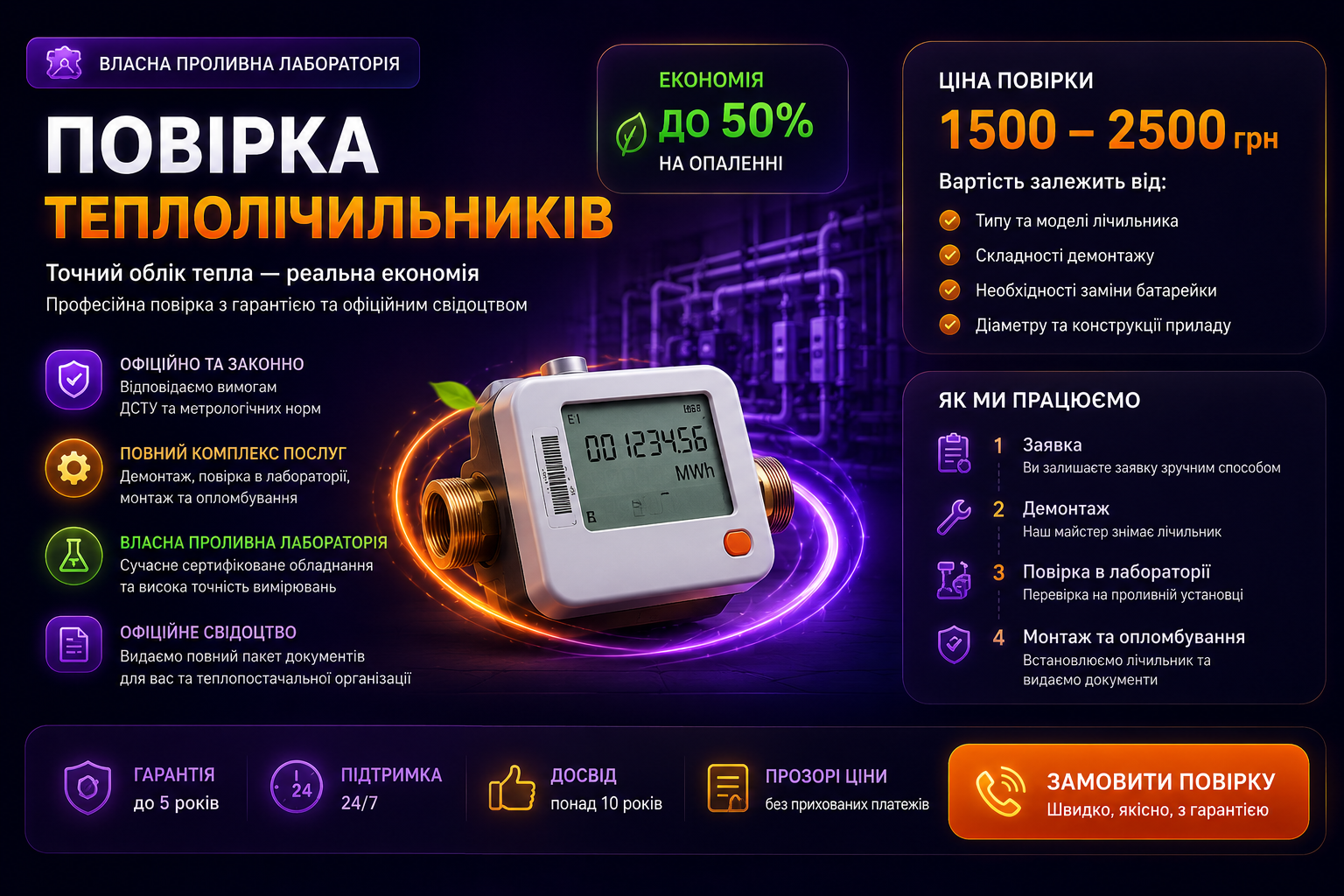 Повірка теплолічильника: ціна, терміни та як пройти без зайвих витрат