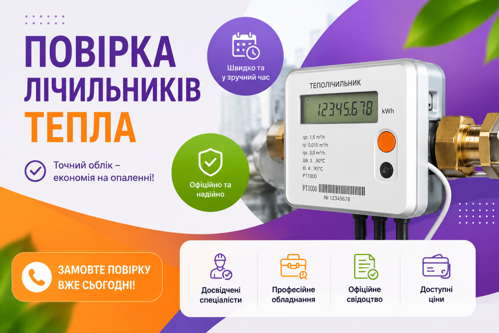 Повірка теплолічильника в квартирі — Київ